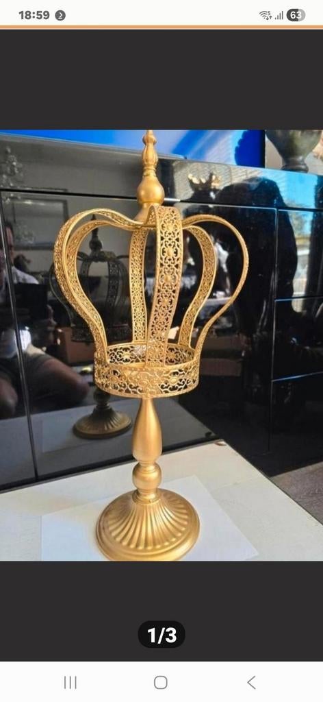 Gouden Kroon Decoratie - Elegant & Koninklijk, Ophalen of Verzenden, Nieuw