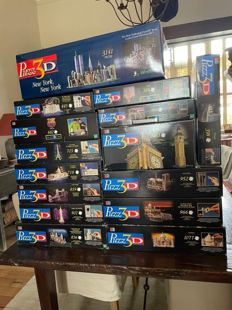 Verzameling 3D en Sculpture puzzels, prijs zie omschrijving, Ophalen of Verzenden, Meer dan 1500 stukjes, Gebruikt, Overige typen