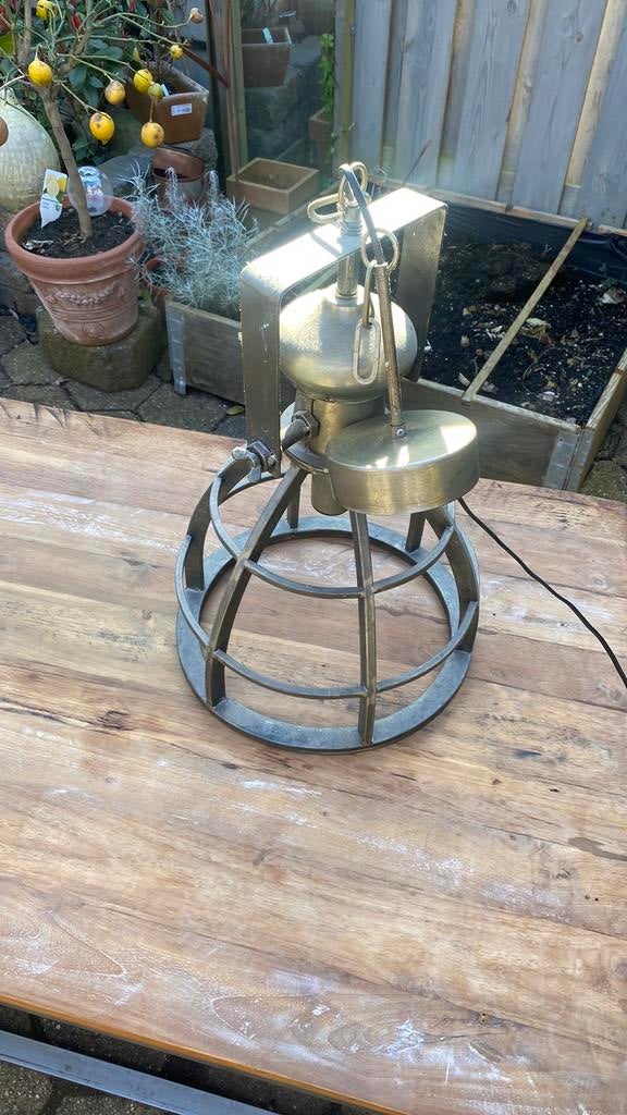 Indistriele metalen hanglamp, Ophalen, Gebruikt, 50 tot 75 cm, Metaal