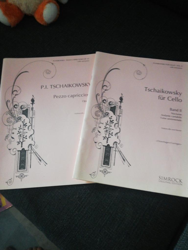 2 muziekboeken voor cello en piano van Tjaichkovsky, Cello, Klassiek, Ophalen of Verzenden, Zo goed als nieuw