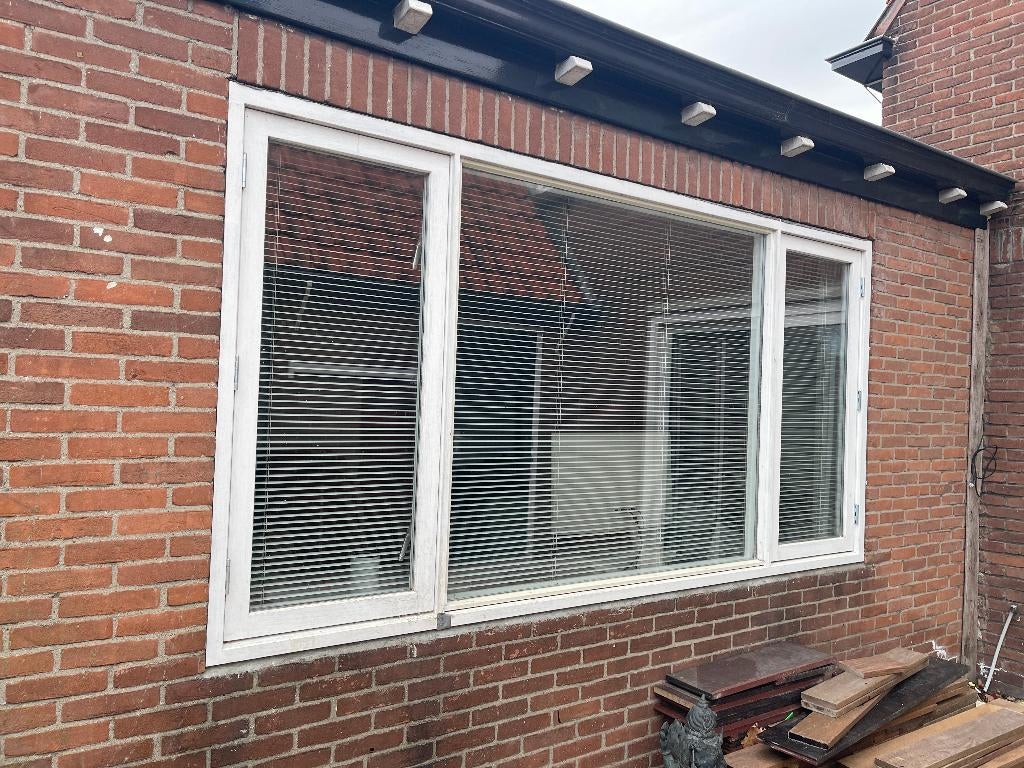hardhouten kozijn, Ophalen, Gebruikt, Inclusief glas, 75 tot 150 cm