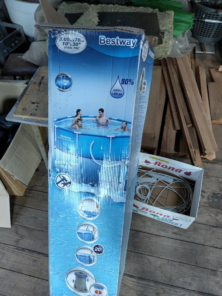 Bestway 305 zwembad voor onderdelen, Tuin en Terras, Zwembaden, Ophalen, Gebruikt, Minder dan 80 cm, Opblaaszwembad