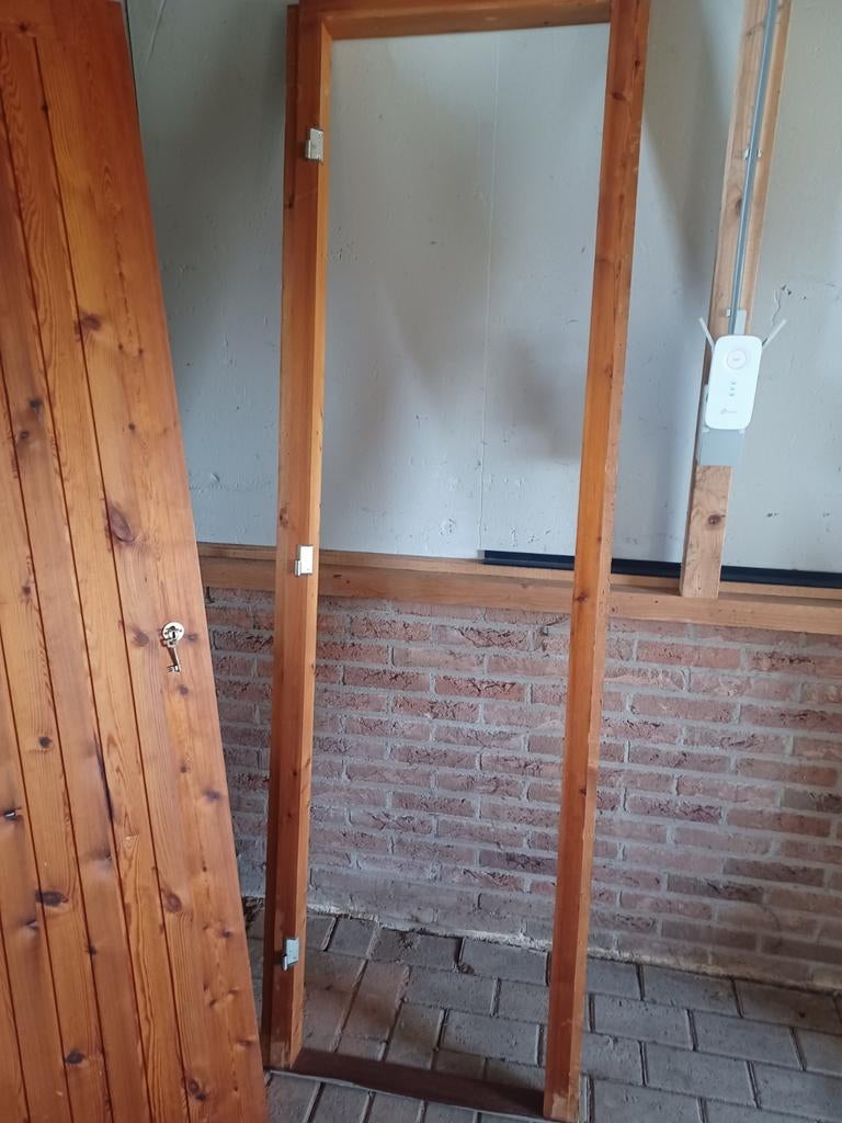 Grenen deur met kozijn, Doe-het-zelf en Verbouw, Deuren en Horren, Ophalen, Gebruikt, Minder dan 80 cm, Binnendeur