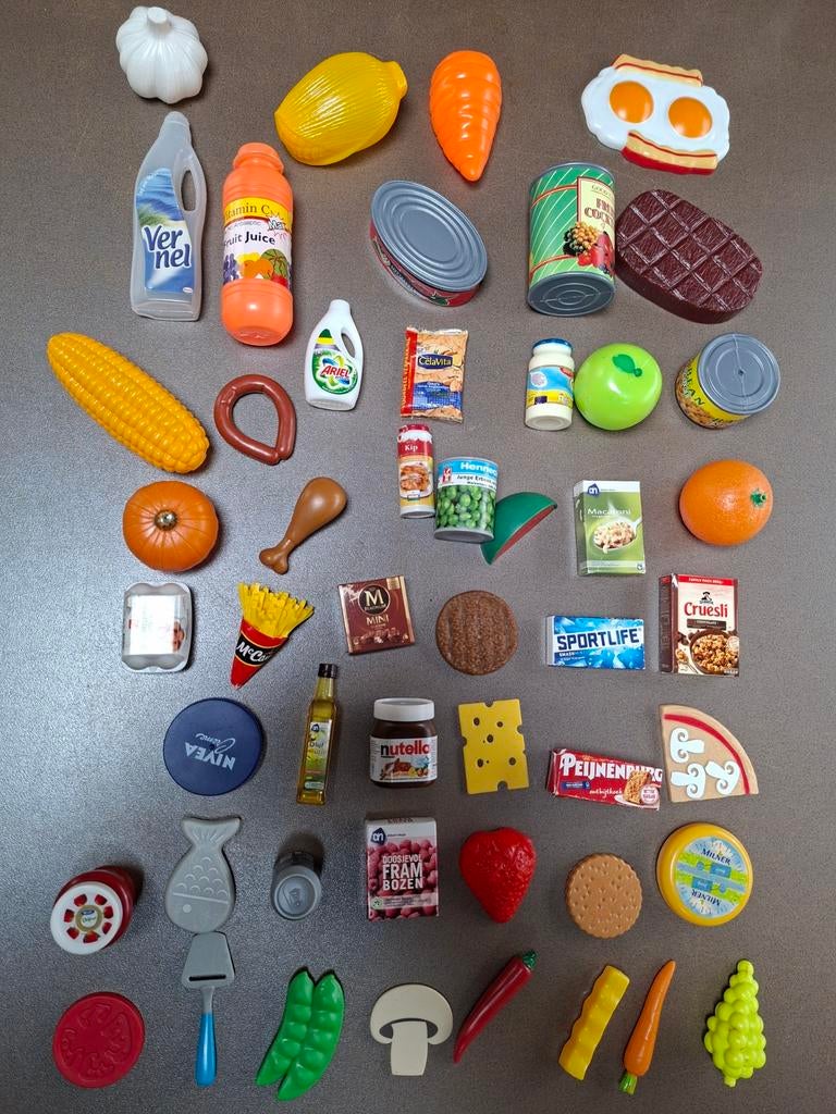 Kinderkeuken mini's 50 boodschappen winkeltje restaurant, Ophalen of Verzenden, Gebruikt, Kunststof, Speelkeuken-accessoire