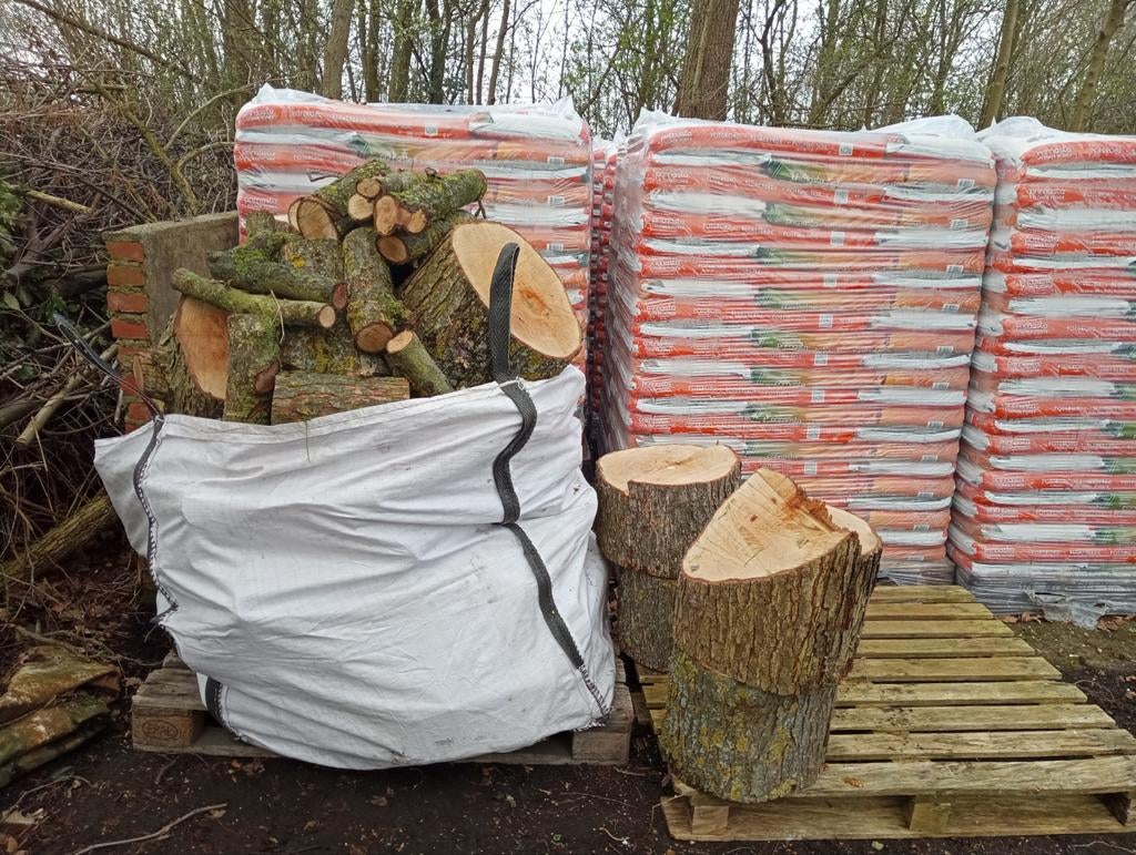 Vers perenhout, ruim 1 kuub, zelf afhalen, Tuin en Terras, Haardhout, Minder dan 3 m³, Ophalen of Verzenden, Overige houtsoorten