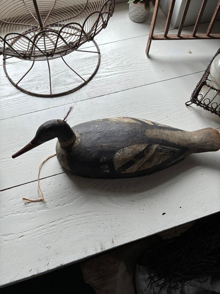 Antieke houten lokeend, Antiek en Kunst, Ophalen of Verzenden