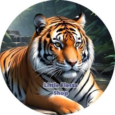 L1309 icing frosting tijger 19cm eetbare taart plaat print, Ophalen of Verzenden, Nieuw, Taarten, Versiering