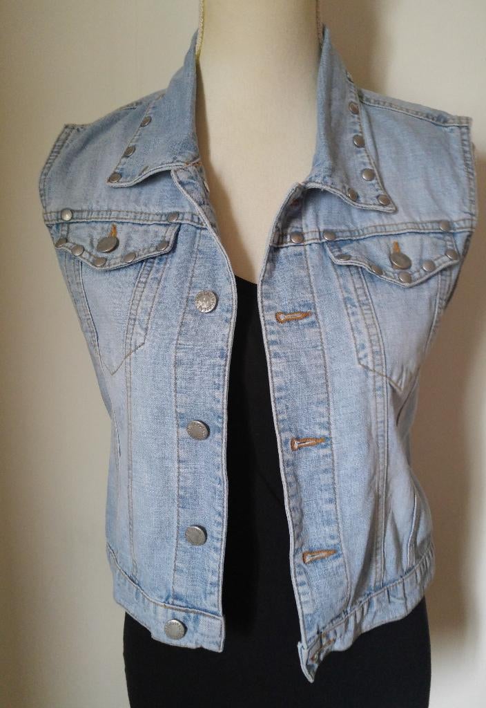 SUPER TRENDY mouwloos spijkerjasje met studs v. FORECAST S, Kleding | Dames, Forecast, Ophalen of Verzenden, Nieuw