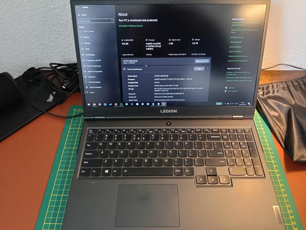 Lenovo Legion 5 15lMH05H i7-16GB-GeForce GTX 1660 Ti, Ophalen, Gebruikt, Met videokaart, 2 tot 3 Ghz