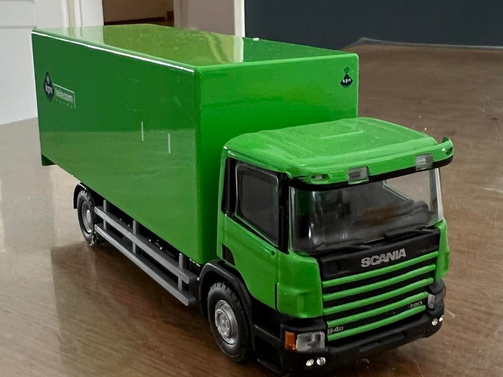 Lion car scania 94 g  kpn telecom 1:50, Ophalen of Verzenden, Zo goed als nieuw, Bus of Vrachtwagen, Lion Toys