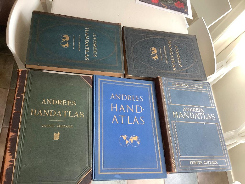 Atlassen, Andrees handatlassen, Ophalen of Verzenden, 19e eeuw, Gelezen, Overige gebieden