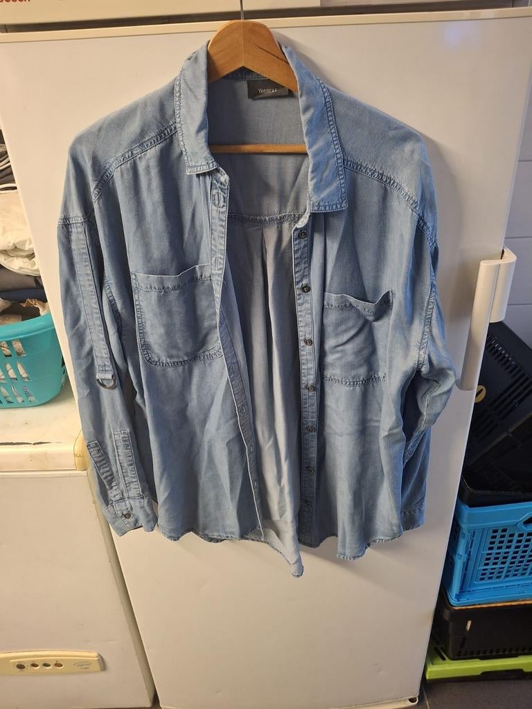 Yessica Denim Blouse - Lichtblauw - Maat M, Maat 38/40 (M), Blauw, Yessica, Ophalen of Verzenden