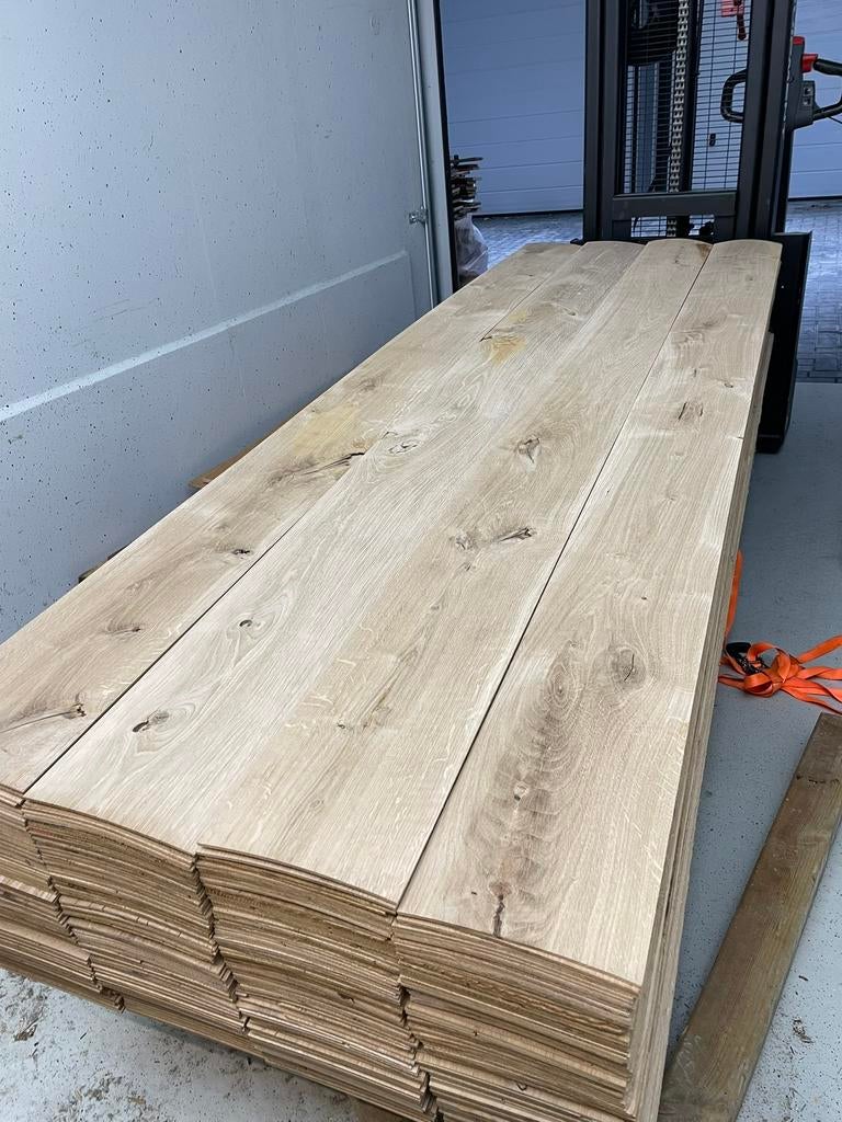 Eiken fineer, Tuin en Terras, Palen, Balken en Planken, Zo goed als nieuw, Planken, 250 cm of meer, Ophalen of Verzenden