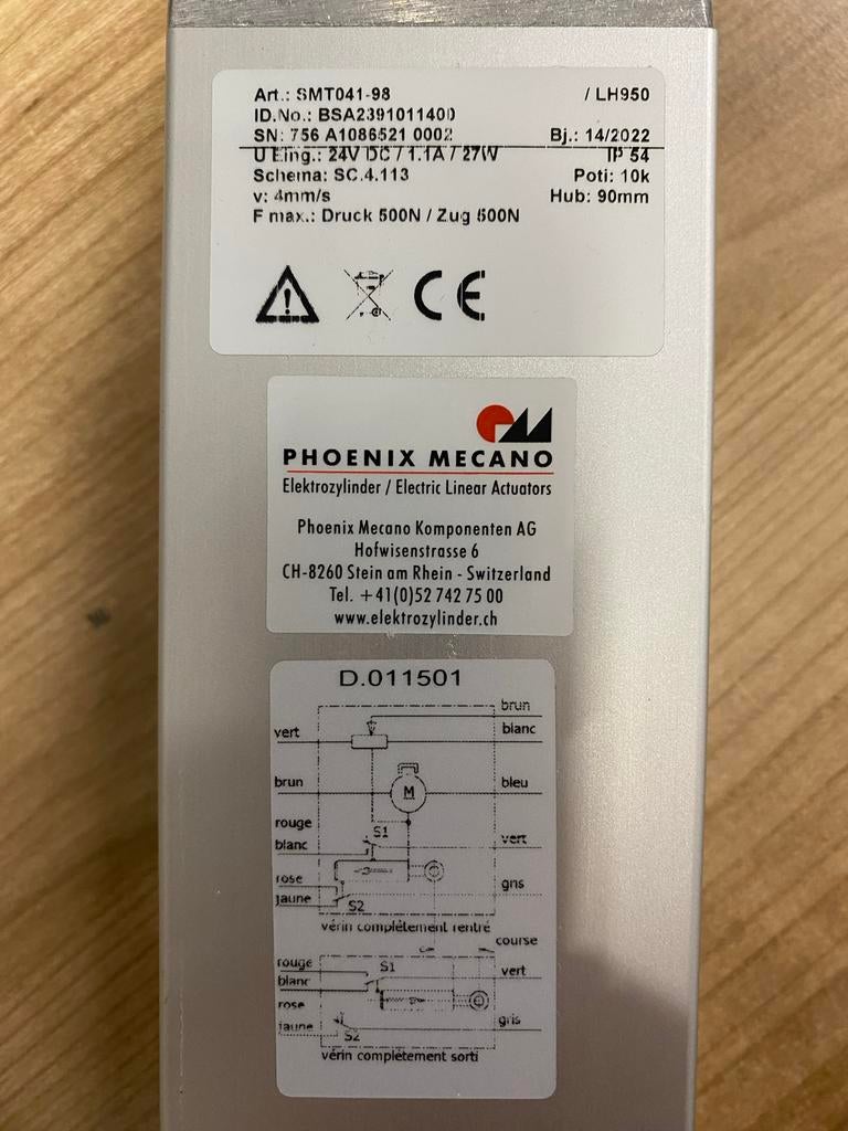 Phoenix Mecano Elektro Lineair Motor Actuator, Ophalen of Verzenden, Nieuw