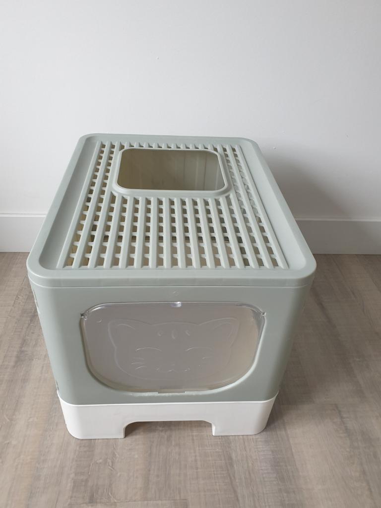 Kattenbak lade hop in toebehoren uitschuifbaar grijs wit kat, Dieren en Toebehoren, Ophalen, Zo goed als nieuw