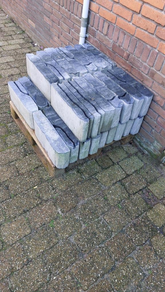 Gebruikte borderstenen voor tuin of oprit, Tuin en Terras, Bielzen en Borders, Gebruikt, Border, Beton, Minder dan 25 cm, Minder dan 100 cm