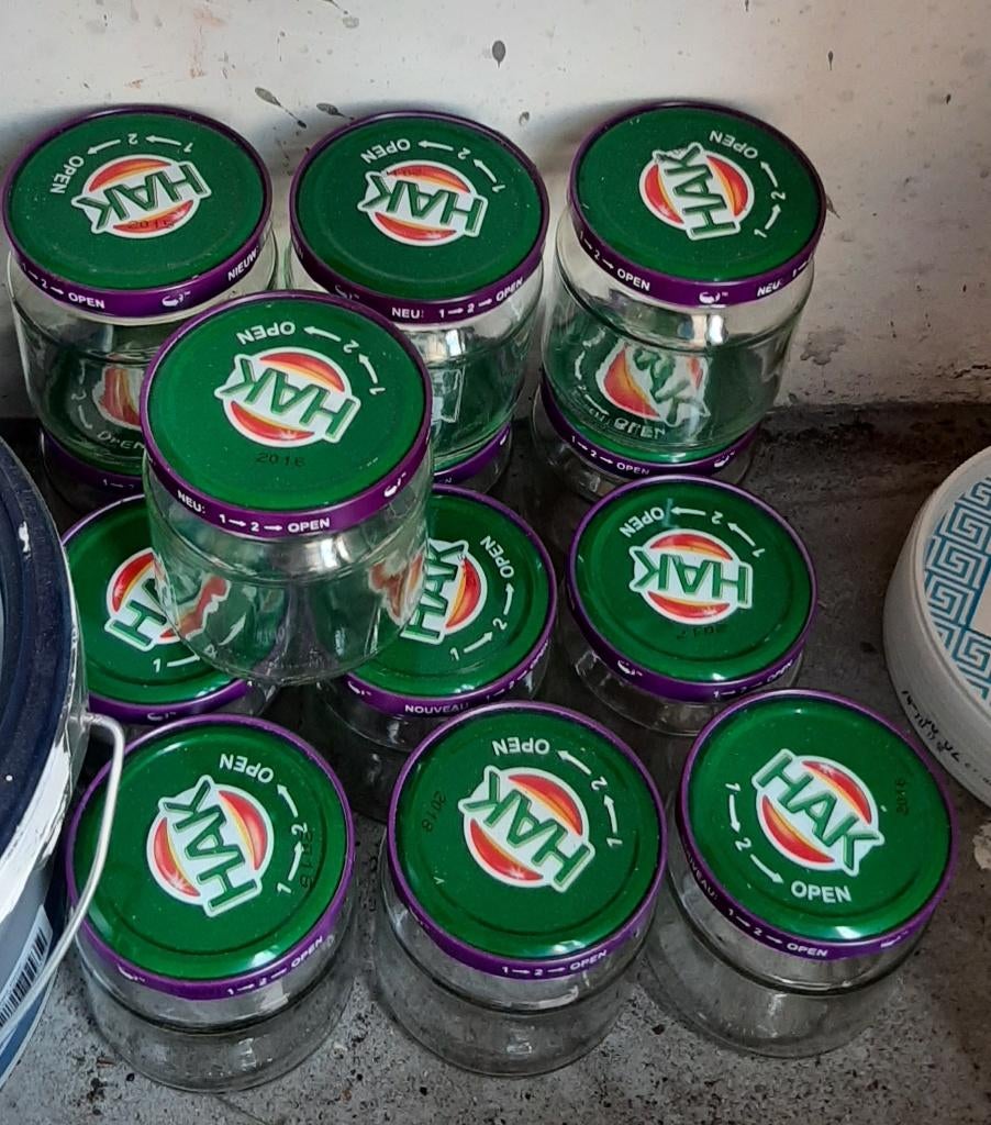 glazen (hak) potjes, Ophalen, Gebruikt