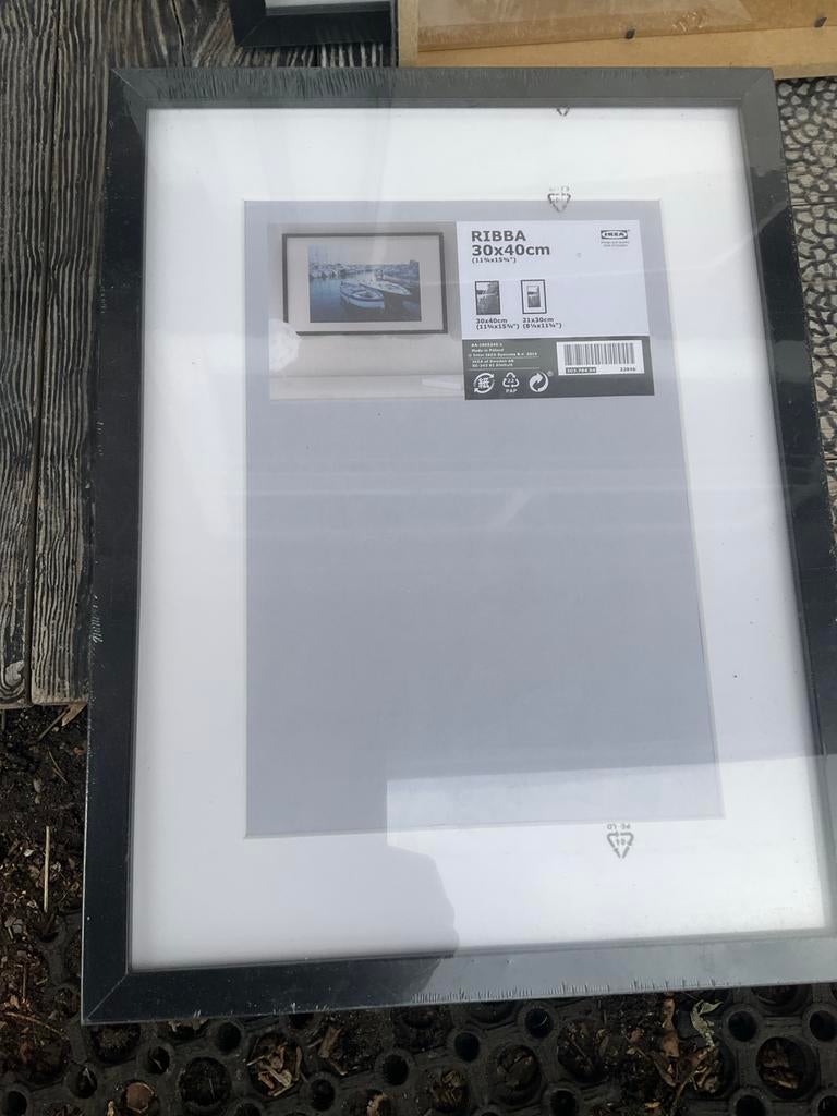 5 IKEA Ribba wissellijsten 30x40 cm, zwart, nieuw, Ophalen of Verzenden, Nieuw, Hout, Minder dan 50 cm