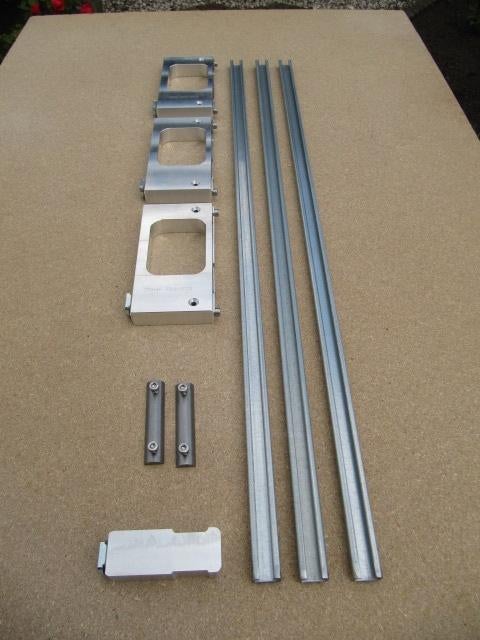 Set alu freesmal scharnieren set 3x 76x76 + rail -vernieuwd-, Doe-het-zelf en Verbouw, Ophalen of Verzenden, Nieuw