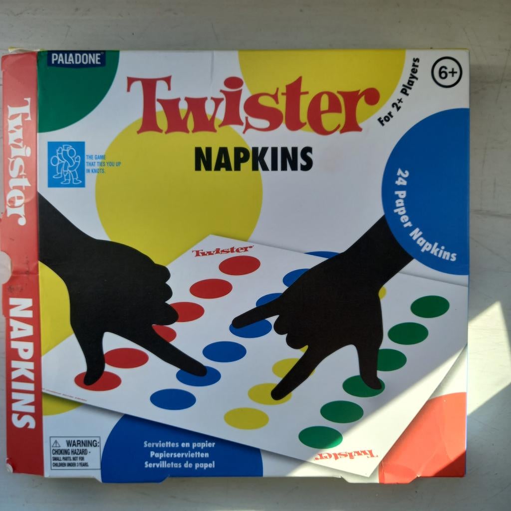 Twister napkins - Spel, Hobby en Vrije tijd, Gezelschapsspellen | Bordspellen, Ophalen, Zo goed als nieuw