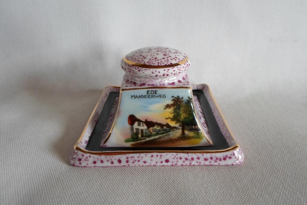 Antieke Inktpot Porselein Ede, Ophalen of Verzenden