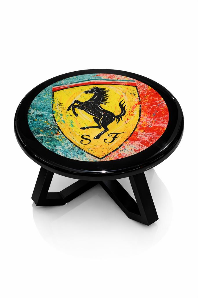 Exclusieve Epoxy Tafel met Ferrari Logo - Nieuw!, Rond, Nieuw, 200 cm of meer, 50 tot 100 cm