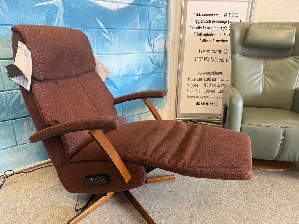 Prominent sta op relax stoel met alle extra opties (accu), Ophalen of Verzenden, Nieuw, Stof, Outlet IJsselstein altijd 100 stoelen direct leverbaar