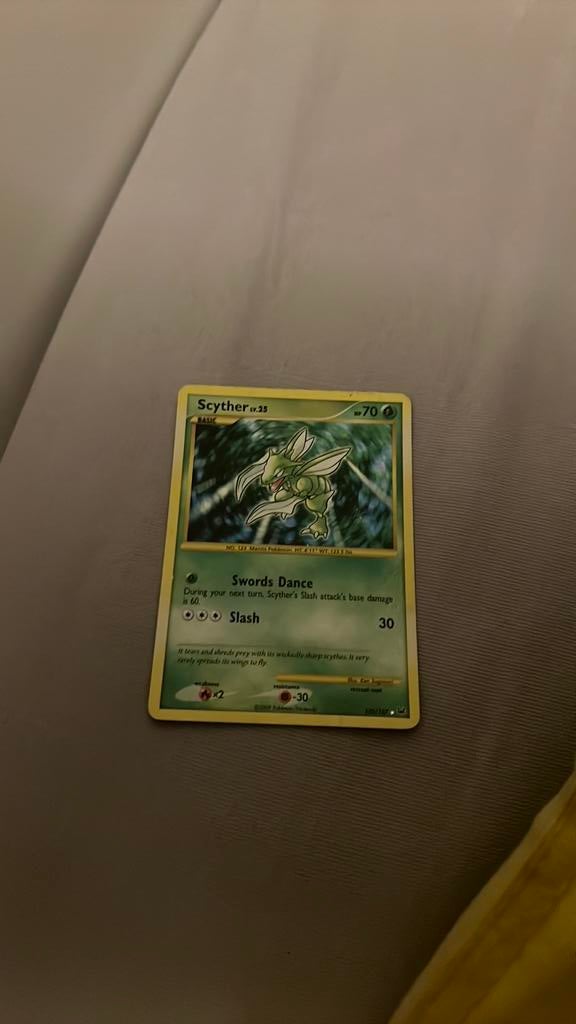 Pokemon kaart scyther lv25 2009, Ophalen of Verzenden, Gebruikt, Losse kaart