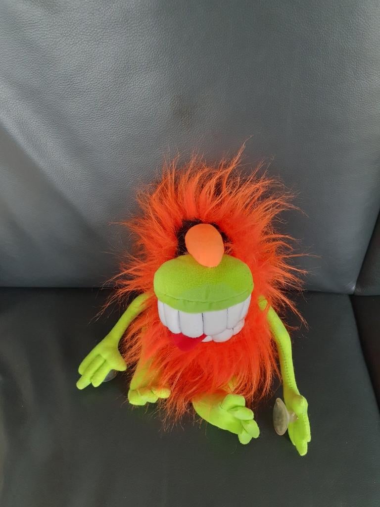 Oranje groen monster knuffel met zuignappen, Ophalen of Verzenden, Zo goed als nieuw, Overige typen