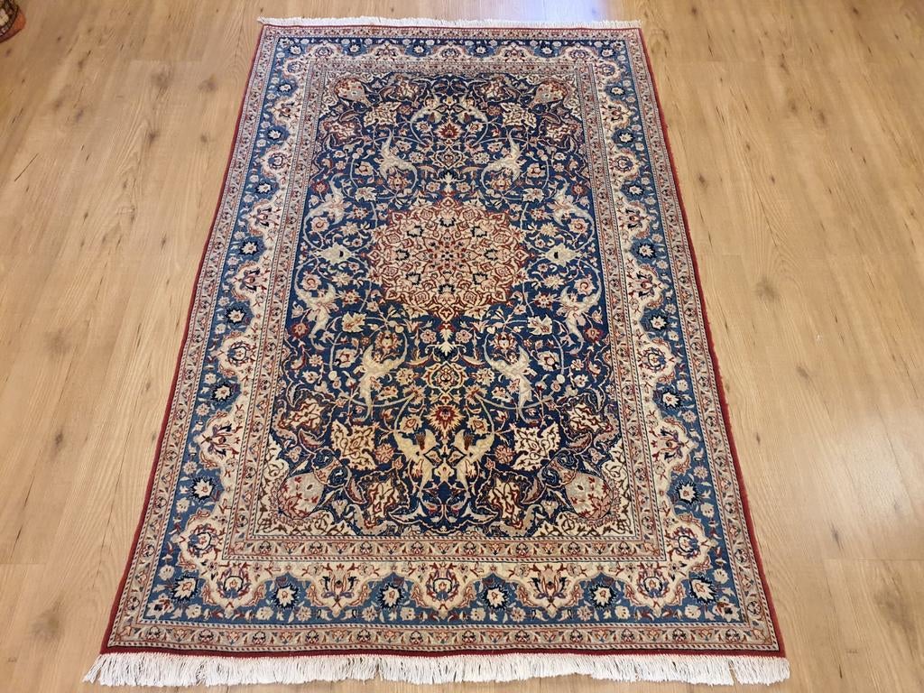 Vintage handgeknoopt perzisch tapijt nain 177x110, Info@SlatsAntiek.nl, Tweedehands, 100 tot 150 cm, Perzisch