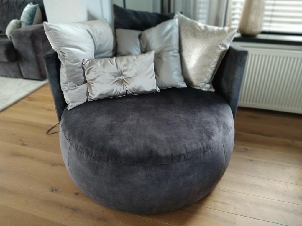 Ronde loveseat, antraciet, Ophalen of Verzenden, Zo goed als nieuw, Grijs, Eén