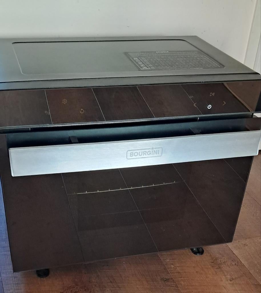 Vrijstaande elektrische stoomoven zwart, Ophalen of Verzenden, Gebruikt, 45 tot 60 cm