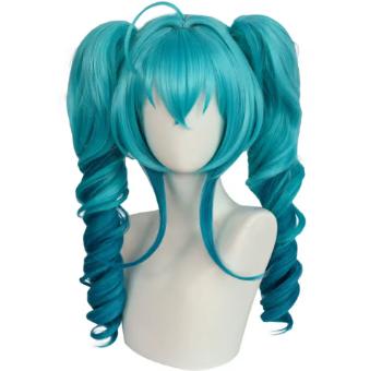 Blauwe gradient anime cosplay pruik dubbele paardenstaart, Ophalen of Verzenden, Nieuw, Overige typen