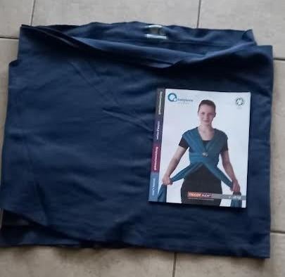 Draagdoek babylonia- tricot-slen - jeansblauw, Overige merken, Draagdoek, Ophalen of Verzenden, Zo goed als nieuw