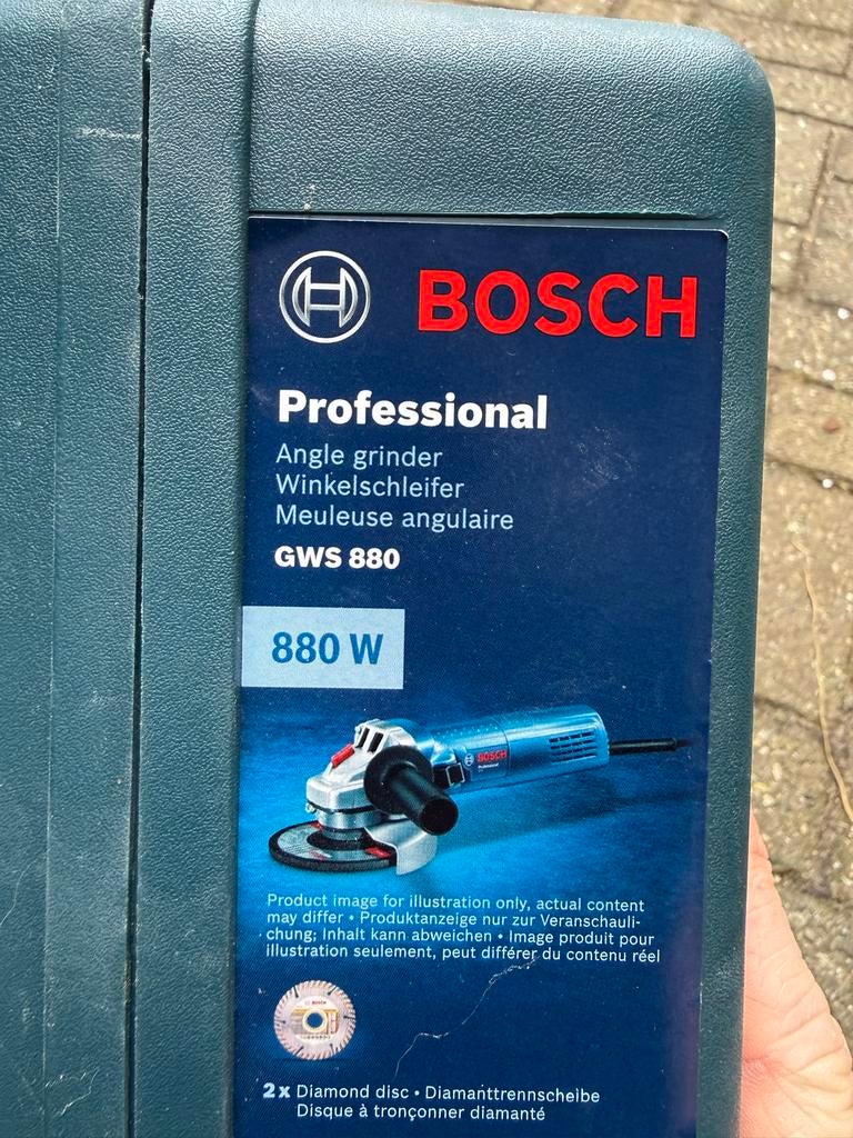 Bosch Professional Haakseslijper GWS 880 - 880W, Doe-het-zelf en Verbouw, Ophalen of Verzenden, Gebruikt, 700 tot 1000 watt, Haakse handslijpmachine