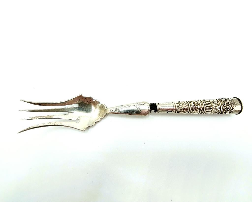 Zilveren vork, C. Coutrier , Amsterdam, 1740, Verzenden, Zilver