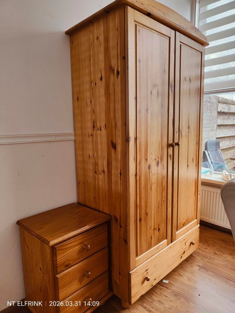 Grenen kast en ladenkastje, Huis en Inrichting, Kasten | Kledingkasten, Ophalen, Gebruikt, 25 tot 50 cm, 50 tot 100 cm