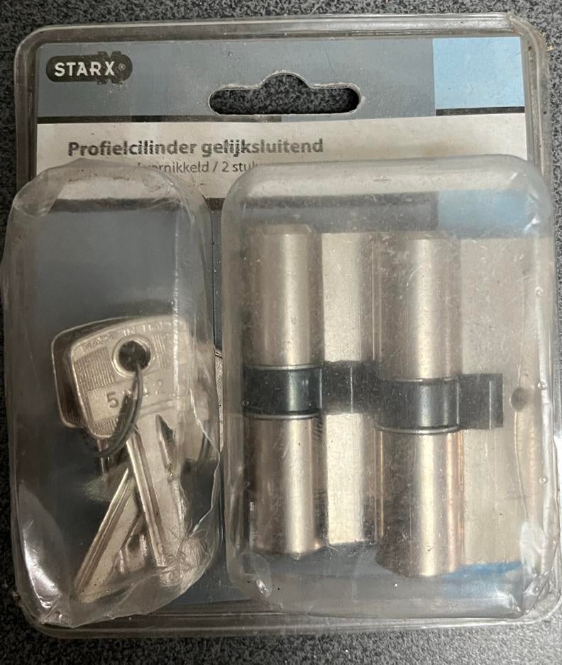 Starx Profielcilinder Gelijksluitend 30-30 mm, Ophalen of Verzenden, Nieuw, Overige materialen, Slot