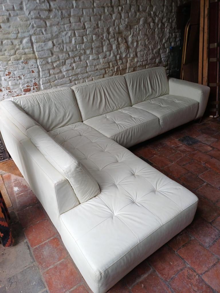 Mooie lounge bank van Montel, Ophalen, Gebruikt, Leer