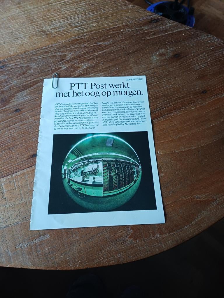 Advertentie van PTT post 4 pagina s  1985, Ophalen of Verzenden, Zo goed als nieuw, Overige typen