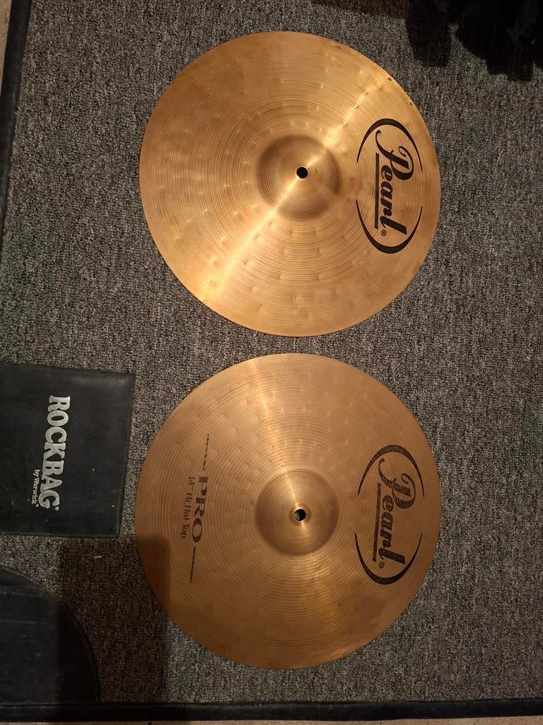 Pearl Pro 14" hihat cymbal bekken set voor drumstel, Ophalen of Verzenden, Gebruikt, Drums of Percussie