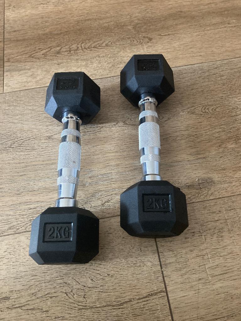 Dumbbells 2 x 2 kg, Sport en Fitness, Fitnessmaterialen, Ophalen, Nieuw, Armen, Dumbbell