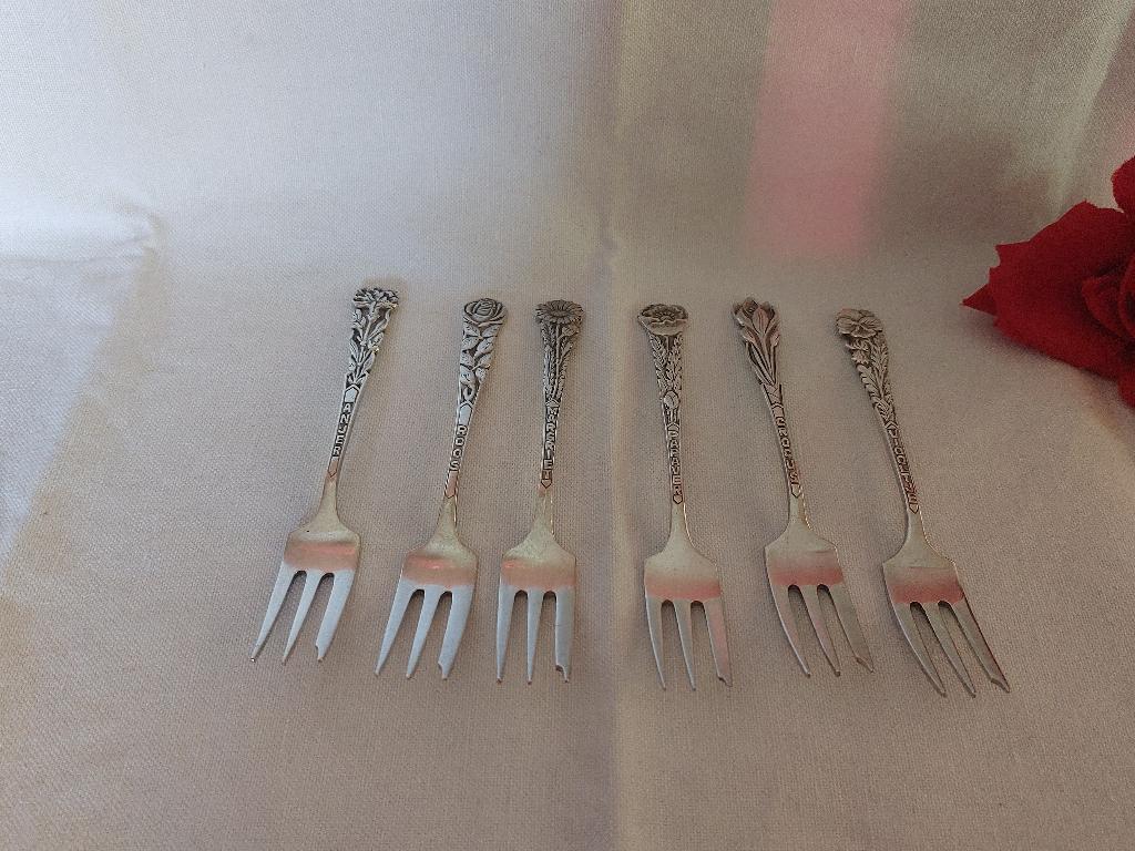 SOLA 90 | set van 6 taartvorkjes met bloemen, Verzenden