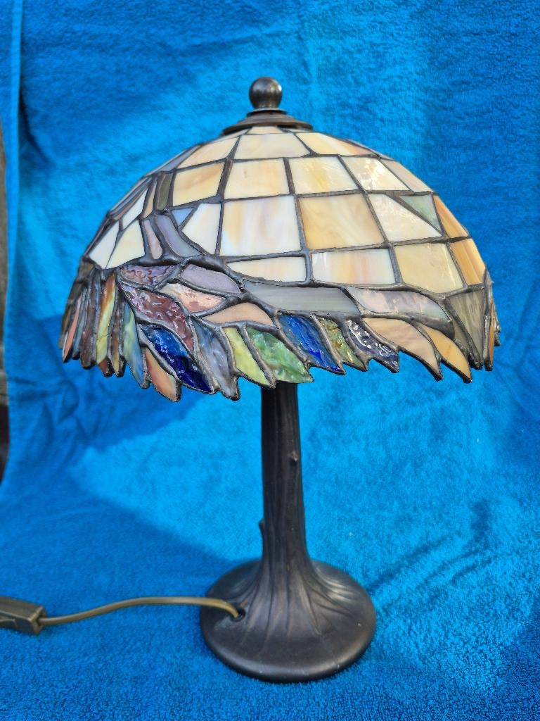 Tiffany lamp, Vintage / art deco, Ophalen of Verzenden, Minder dan 50 cm, Glas