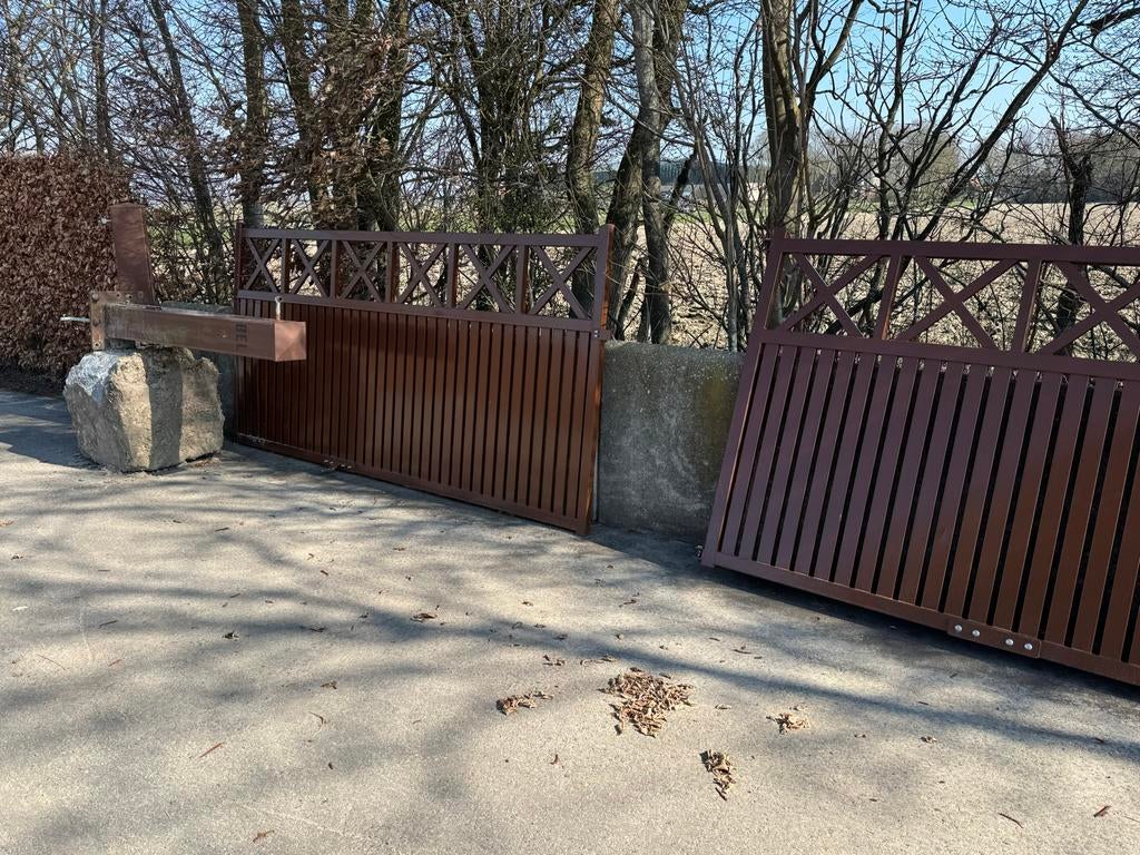 6 meter breed hek poort - Robuust maar met beschadiging, Ophalen, Gebruikt, Staal, 150 tot 200 cm