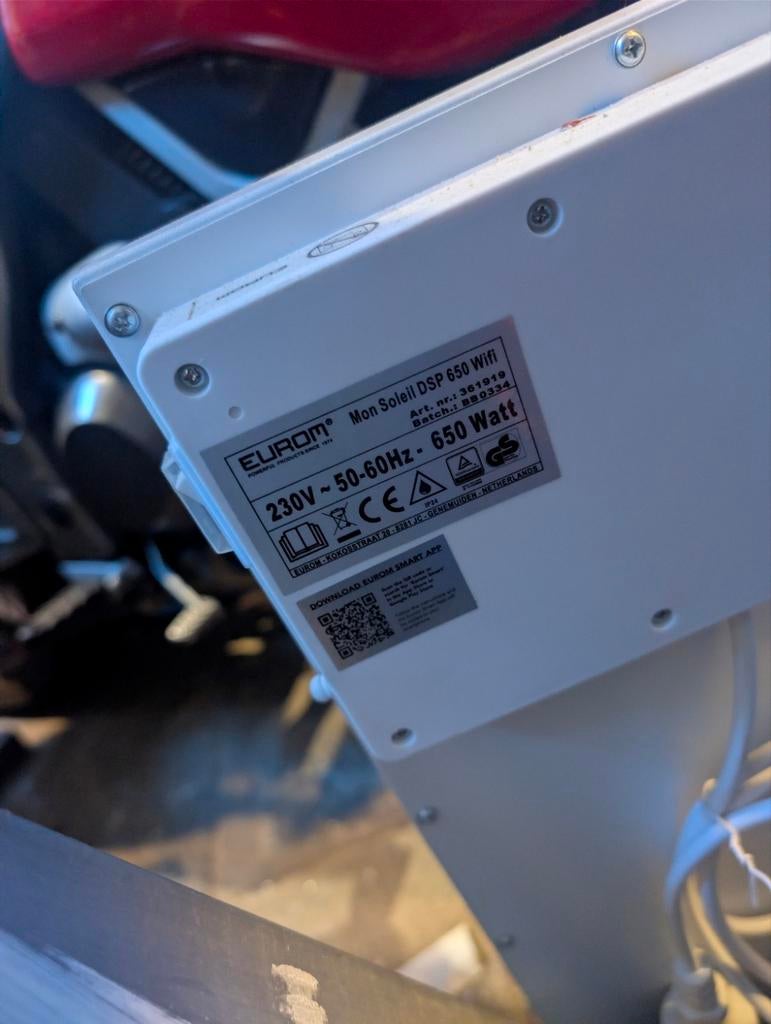 EUROM Mon Soleil DSP 650 Wifi Infrarood Verwarming, Ophalen, 30 tot 80 cm, 500 tot 800 watt, Overige typen