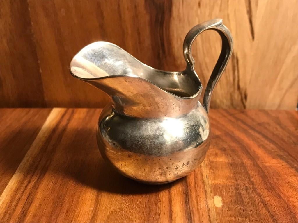 Verzilverd roomkannetje melkkannetje, Ophalen of Verzenden, Zilver