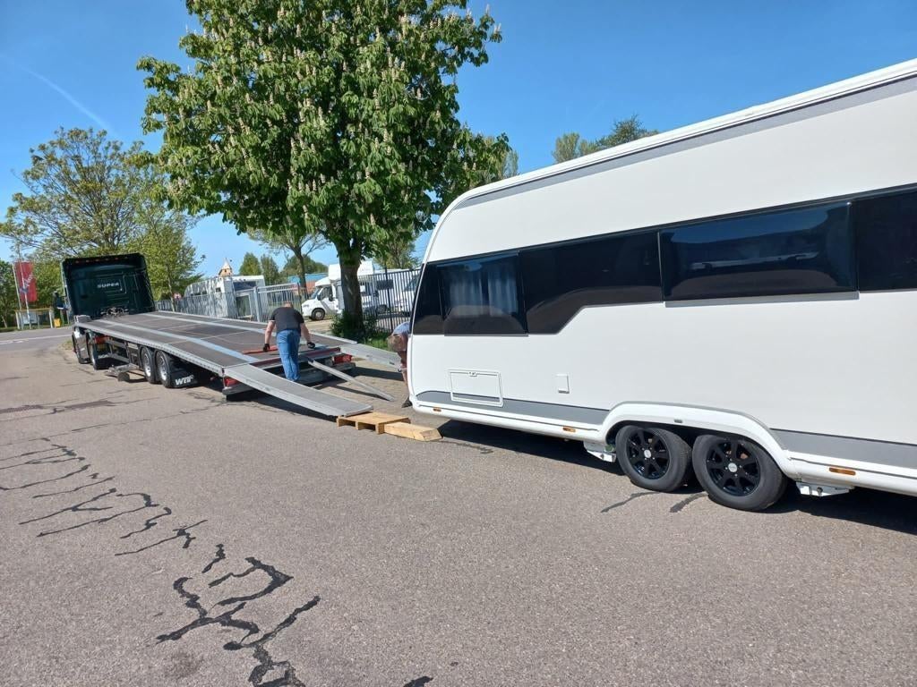 TRANSPORT VAN CARAVANS NAAR SPANJE OF FRANKRIJK BEL WIKRA, Caravans en Kamperen, Ophalen of Verzenden