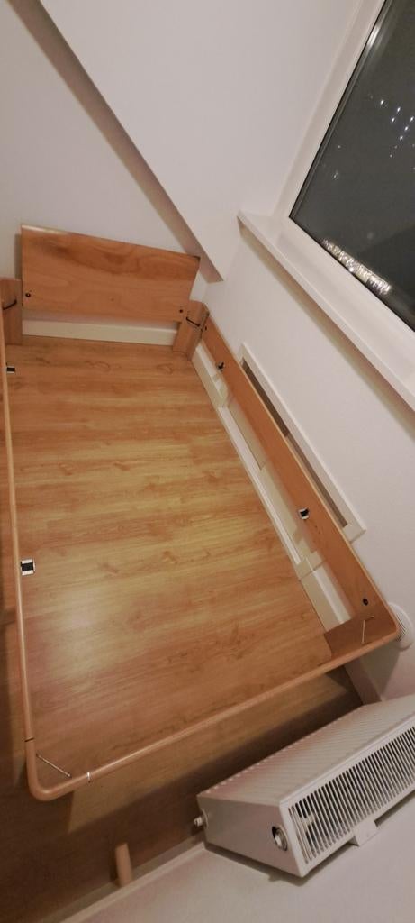 Auping Auronde 120x210 bed met verstelbaar hoofdeinde, Ophalen, Bruin, 210 cm, Twijfelaar