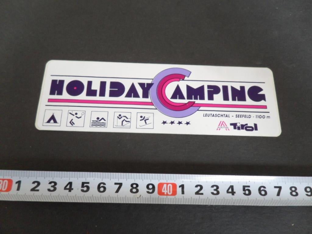 sticker Oostenrijk HOLIDAY CAMPING Leutaschtal Seefeld Tirol, Ophalen, Zo goed als nieuw